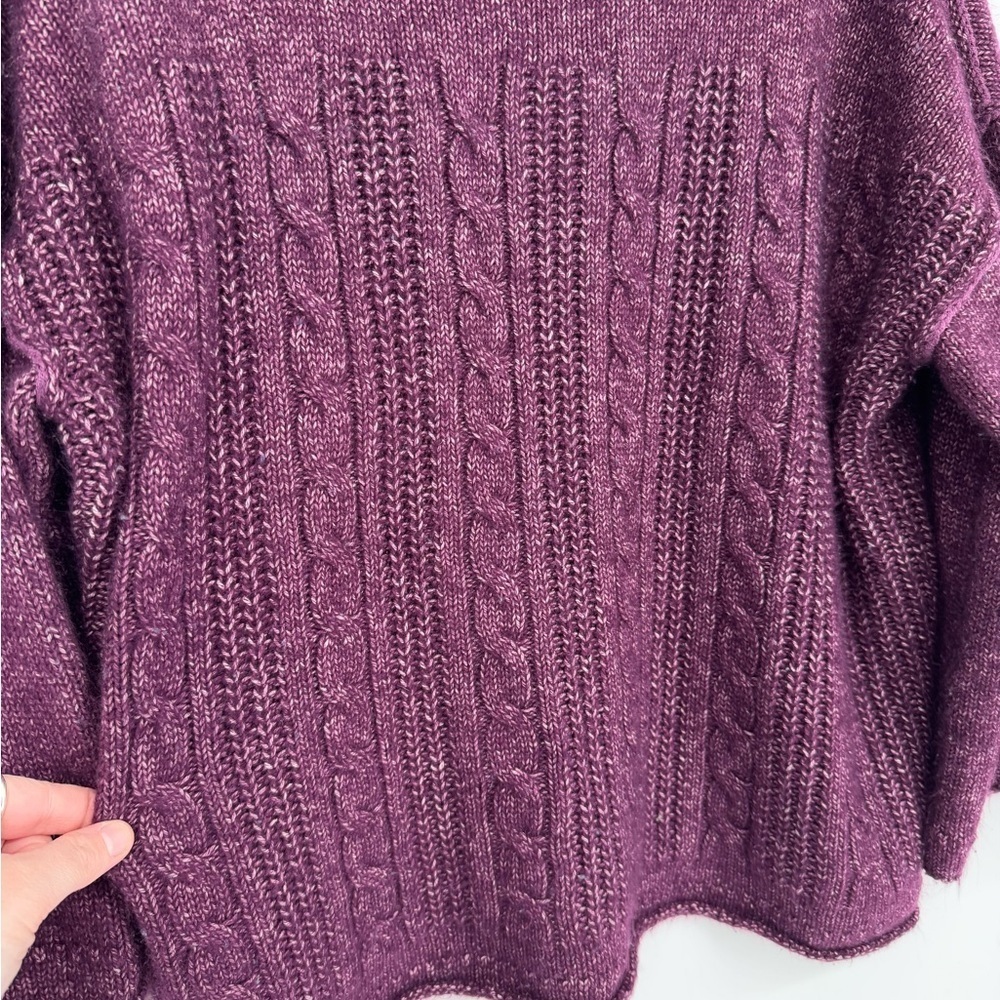 A.N.A. A New Approach Women's Plum Cable Knit Sweater Winter Mock Neck Size XL - Picture 4 of 9